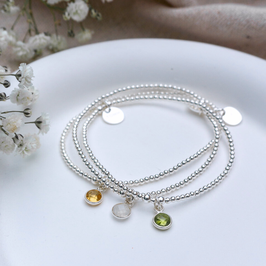 Handmade Pearl Initial Or Birthstone Bracelet By Lily Designs London   notonthehighstreetcom