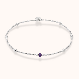 Touch of Amethyst Beaded Anklet