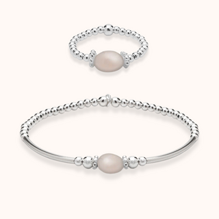 Rose Quartz Bracelet & Ring Set