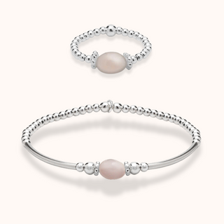 Rose Quartz Bracelet & Ring Set