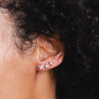 Triple Star Climber Earrings