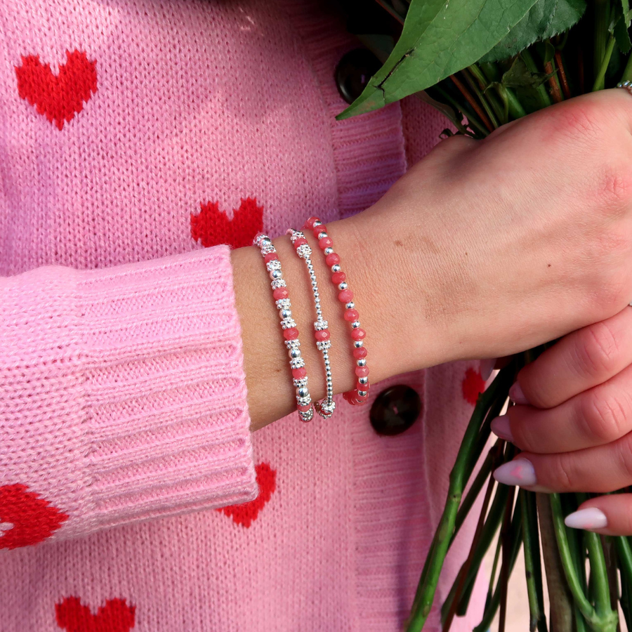 Dream Blush Pink Agate Crystal Bracelet