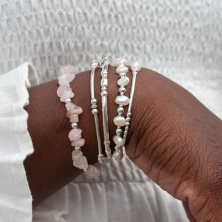 Rose Quartz Gemstone Bracelet - Tomm Jewellery 