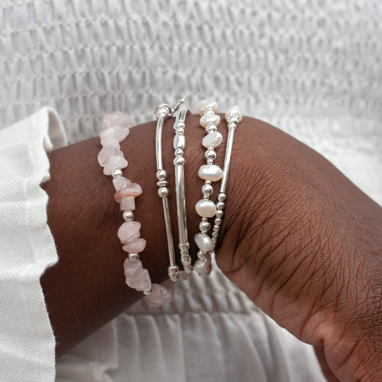 Load image into Gallery viewer, Rose Quartz Gemstone Bracelet
