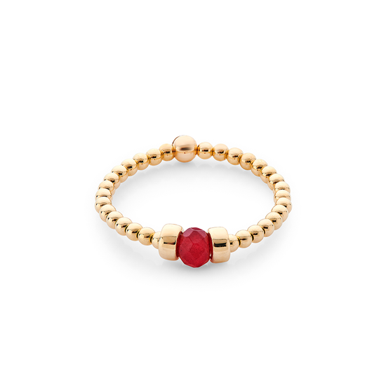 Dainty Ruby Red Agate Ring