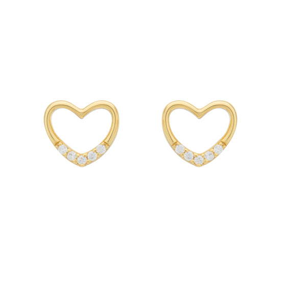 Load image into Gallery viewer, Dainty Hollow Crystal Heart Earrings
