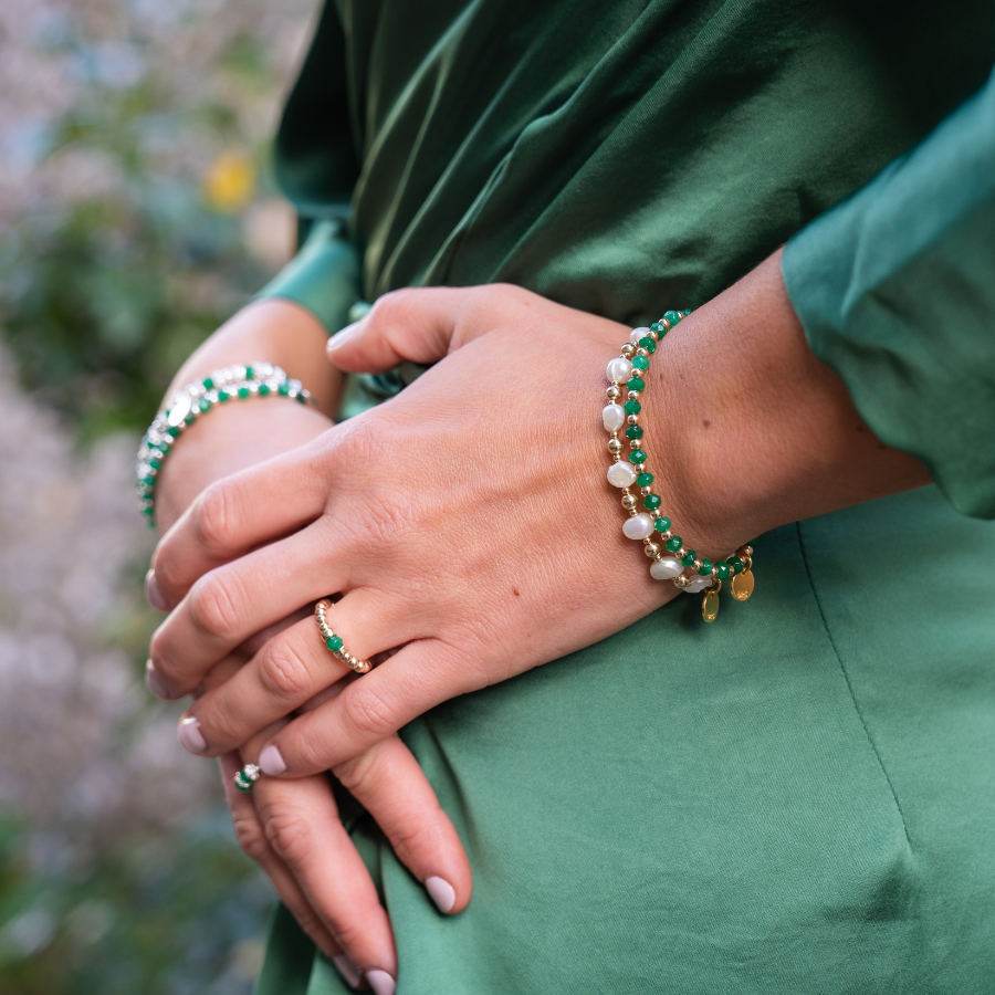 Dream Emerald Green Agate Crystal Bracelet
