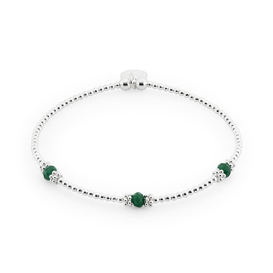 Emerald Agate Beaded Inner Strength Bracelet