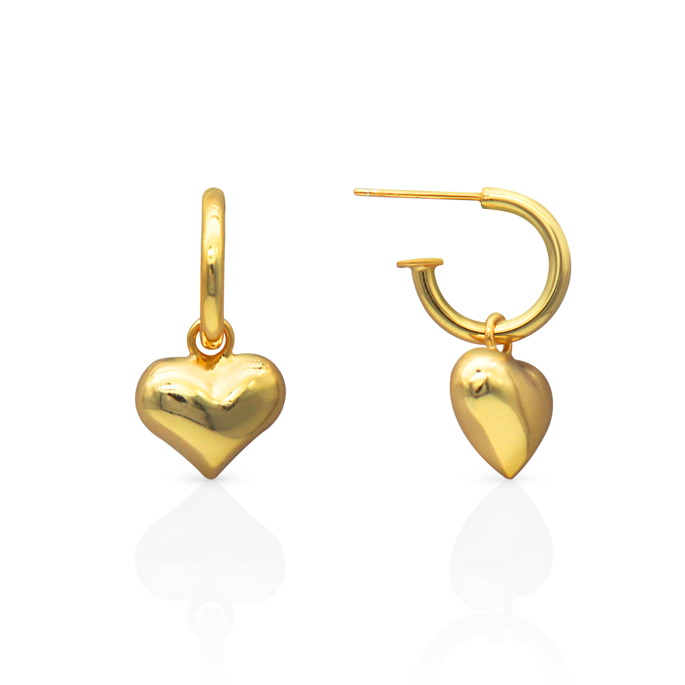 be bold gold heart earrings