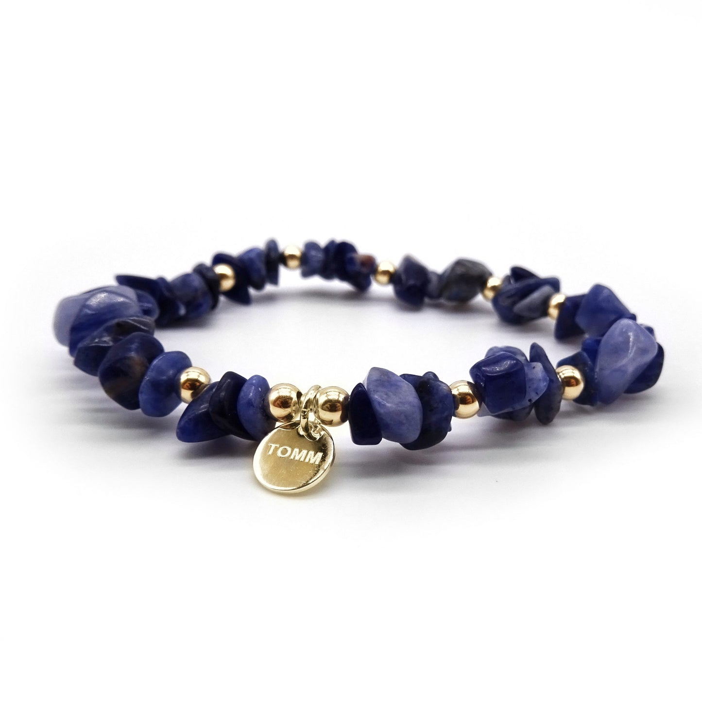 Load image into Gallery viewer, Gold sodalite bracelet

