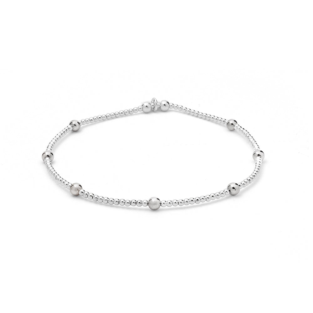 Load image into Gallery viewer, Aria Mixed Metal Dainty Beaded Anklet
