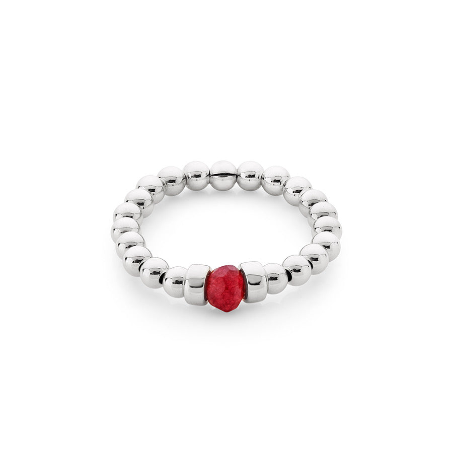 Ruby Red Agate Ring
