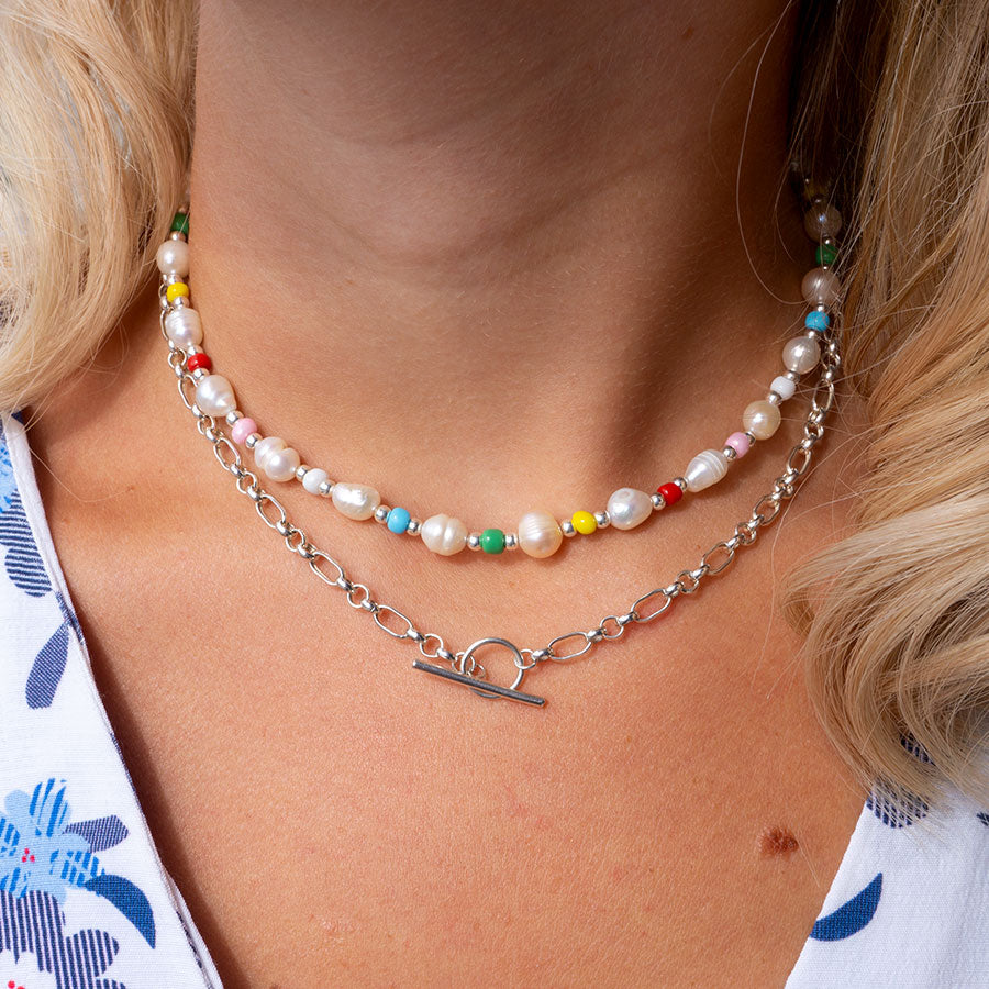 Rainbow Gemstone Bead Necklace with 14K Gold Filled Clasp R4419 - Aurora  Designer