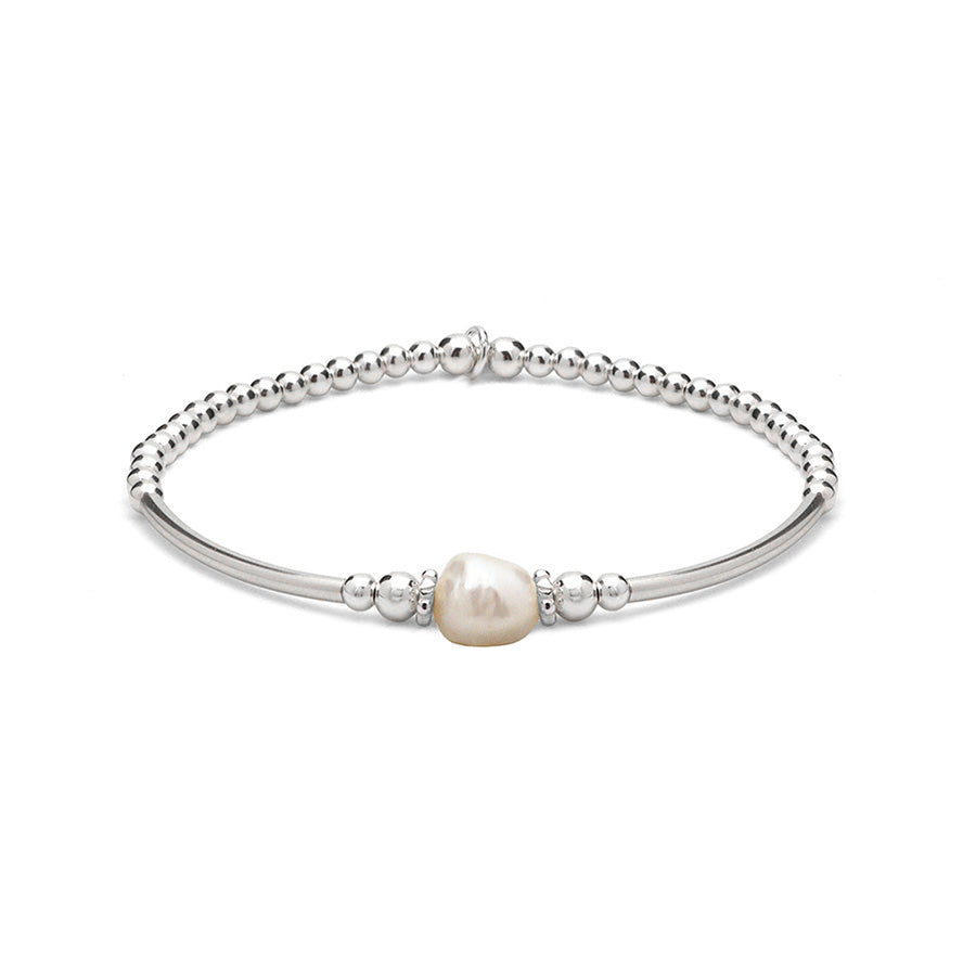Single Pearl and Brown Leather Bracelet with Cross — Le Grande Jewelry
