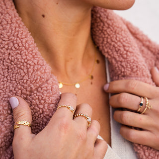 Dainty White Agate Ring