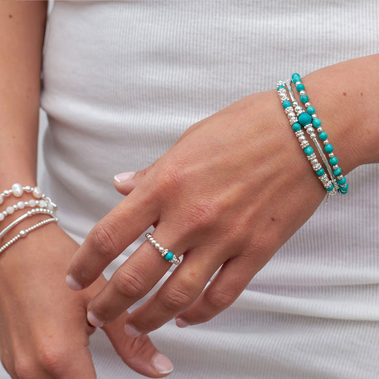 Turquoise Gemstone Beaded Bracelet Stack